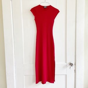 REFORMATION Bodycon Midi Dress in Red